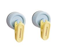 ArrErr 2 Pack Suction Cup Clip Shower Door Hooks Clamps No-Drill Small Shower Suction Clamps Towel Holder for Bathroom Kitchen Glass Door Mirror Tile Loofah Sponge Body Scrubber Bath Sponge