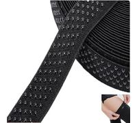 ArrErr 2 Yard Non-Slip Sewing Stretch Elastic Band with Silicone Gripper Dot 1'' Wide Ribbon Rubber Grip Bands Elastics for Sewn Garment Wig Waistband Craft DIY Project Sportswear Headband