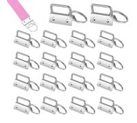 ArrErr 20 Pack Wristlet Keychain Hardware Set DIY Key Fob Clamp Hooks with Key Rings for Hand Wrist Lanyard Key Chain Holder Wrist Lanyard Strap Car Keys Phone Wallet ID Badge Holders