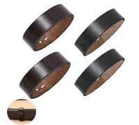 ArrErr 4 Pack Belt Loop Leather Keeper Ring End Strap Fixing Holder Organizer Replacement Stays Retainer Band for 1.5'' Wide Belts Buckle to Hold Extra Length Straps in Place, Coffee/Black, 4cm/1.57in