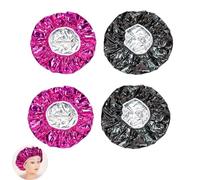 ArrErr 4 Pack Deep Conditioning Hair Cap Aluminum Foil Heat Caps Reusable Hair Processing Cover for Deep Conditioner Coloring Shower Perm Bathing Shower Heating Dyeing Mask Home Salon Dryer Use