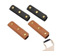 ArrErr 4 Pack Handbag Handle Wrap with 3 Snaps Leather Cover Protective Grip Protector for Bag Shoulder Worn Straps Luggage Suitcase Purse Tote Tool Bags Wallet Brief Case, Black, Light Brown, Classic