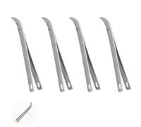 ArrErr 4 Pack Needle Grabbers Hand Sewing Needles Puller Large Eye Stitching Needles Gripper Heavy Duty Stainless Steel Tweezers Clips Grips for Embroidery Paperwork Quilting Craft Fabric Leather