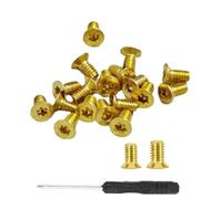 ArrErr 40 Pack Purse Turn Lock Screws Replacement Gold Small Phillips Flat Head Screws Hardware Repair Belt Buckle Screw Set for Women Handbag Wallet Tote Quilted Crossbody Bag Small Clutch Purses