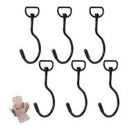 ArrErr 6 Pack Toiletry Bag Hanging Hook Replacement Travel Bag Hooks Attachment Sewing Hanger for Toiletry Bags Travel Toiletry Organizer Hanging Makeup Cosmetic Bag Toiletries Hotel Cruise Bathroom