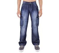 Arrested Development Mens Cargo Combat Jogger Jeans Dark Wash 36s