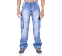 Arrested Development Mens Cargo Combat Jogger Jeans Light Wash 34s