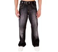 Arrested Development Mens Classic Bootcut Fit Jeans Darkwash Lightwash Grey & Black (46 Regular, Black)