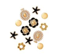 ARRIA Footwear Charm Multipack - Fun & Cute Sets, Mix & Match Shoe Charms for Clogs, Waterproof & Secure Personalized Shoe Decoration Accessories, Luxe Gold Flower, One Size