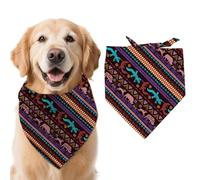 arricraft 1 Pc Aztec Style Dog Bandana, 78x39cm(30.7x15.35 inch) Western Traditional Pattern Triangle Adjustable Comfortable Pet Bibs Washable Cotton Scarf Kerchief for Large Dog