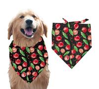 arricraft 1 Pc Cherry Printed Dog Bandana, Fruit Theme Pet Scarf Adjustable Colorful Bandana Washable Triangle Bibs Cotton Handkerchief Accessories for Medium Large Dog Pet