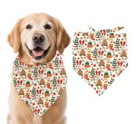 arricraft 1 Pc Christmas Theme Dog Bandana, Christmas Tree Sock Gift Pattern Triangle Adjustable Comfortable Pet Bibs Washable Cotton Scarf Kerchief for Large Dog 78x39cm(30.7x15.35 inch)