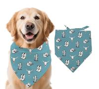 arricraft 1 Pc Dog Bandana, 78x38cm Western Cowboy Cow Skull Cactus Boots Triangle Adjustable Comfortable Pet Bibs Washable Cotton Scarf Kerchief for Large Dog