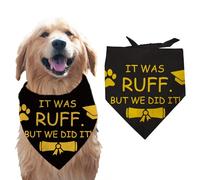 Arricraft 1 Pc Dog Bandana, 78x55cm Black Golden Triangle Pet's Bandana Adjustable Comfortable Washable Cotton Scarf Kerchief for Large Dog
