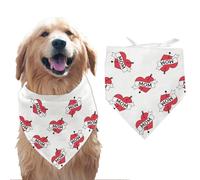 arricraft 1 Pc Dog Bandana, 78x55cm White Cotton Scarf Mom Words Heart Arrow Triangle Pet's Bandana Adjustable Comfortable Bib Washable Kerchief for Large Dog