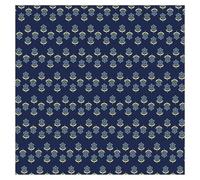 arricraft 1 Pc Flowers Pattern Large Cotton Bandana Headband, Blue Background with Beige Small Flowers Square Bandana Headbands Hair Scarf for Women Men Outdoor Running Neck Protection 22x22Inch