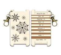 arricraft 1 Pc Knitting Needle Gauge Multifunctional Wood Spinning Control Card, Different Snowflake Patterns WPI Guide Gauge Rulers for Spinners Yarn Measuring Tools Crochet Accessories