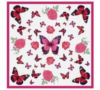 arricraft 1 Pc Large Cotton Bandana Headband, 22"x22" Pink-Toned Butterfly Rose Printed Square Hairband Vintage Floral Multi-Purpose Bandana for Men Women Outdoor Workout Running Headwear