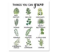 arricraft 1 Pc Mental Health Wall Posters, Self Growth Plant Print House Decor Therapy Counseling Office Decor Rectangle Self Development Poster for Art Counselor Office