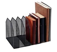 arricraft 1 Pc Metal 7 Section File Folder Organizer for Desk, Black Detachable Book Stand File Holder Organizer Vertical Folder Rack for Office Home Classroom 33x21.4x20cm(11.8x8.4x7.9inch)