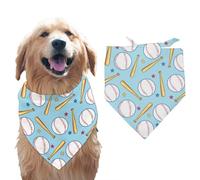 arricraft 1 Pc Pet Dog Bandana, Blue Cotton Triangle Pet's Bandana Baseball Washable Scarf Bibs Printed Accessories Chief Dog Photo Props for Large Dogs and Pets 55x55x78cm