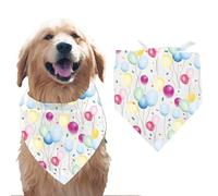 arricraft 1 Pc Pet Dog Bandana, White Cotton Triangle Pet's Bandana Balloon Washable Scarf Bibs Printed Pet Accessories Chief for Large Dogs and Pets Festival 55x55x78cm/21.65x21.65x30.7"