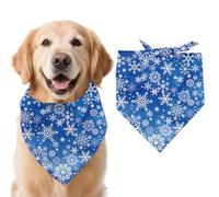 arricraft 1 Pc Winter Theme Dog Bandana, Snowflakes Pattern Triangle Adjustable Comfortable Pet Bibs Washable Cotton Scarf Kerchief for Large Dog 78x39cm(30.7x15.35 inch)