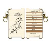 arricraft 1 Pc Wooden Spinning Control Card, Chimes Flower Pattern Multi-Purpose Spinning Control Tool Wooden Decorative WPI Ruler for Hand Yarn Measurement Crochet Tool Accessories