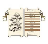 arricraft 1 Pc Wooden Spinning Control Card, Crow Skull Mushroom Pattern Multi-Purpose Spinning Control Tool Wooden Decorative WPI Ruler for Hand Yarn Measurement Crochet Tool Accessories