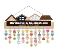arricraft 1 Set Wooden Family Birthday Reminder Calendar Board, Birthdays & Celebrations Welcome to Our House Board With 100 Pcs Tags DIY Birthday Tracker Hanging Plaque for Home Decoration Friends