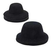 arricraft 10 Pcs 2 Sizes Black Formal Miniature Hats, Formal Black Doll Fedoras Mini Top Hats Small Fabric Ornaments for Halloween Christmas DIY Craft Projects Hair Accessories