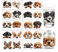 arricraft 10 Pcs Cute Dog UV DTF Transfer Sticker, 10 Styles Peeping Dog Transfer Paper Rub on Stickers PVC Cup Wrap Waterproof Rub Decals for Cup Glass 24x11cm/9.4x4.3inch