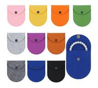 arricraft 10 Pcs Hearing Pouch, 10 Colors Coin Purses Small Jewelry Pouches Storage Bags Half Round Felt Wallets with Snap Button for Carrying Jewelry and Change 11x9x1cm(4.3x3.5x0.4inch)