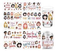 arricraft 10 Sheets Inspirational UV DTF Cup Wrap for 16OZ Glass, You're The Best Rub on Decals Women Portrait PVC Transfer Stickers for Female DIY Cups Wood Funiture 11x24cm
