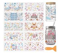 arricraft 10 Sheets Nurses' Day Theme UV DTF Cup Wrap for 16OZ Glass, Nurses' Life Rub on Decals PVC Transfer Stickers for DIY Cups Window Home Printing Decoration 24x11cm/9.4x4.3inch