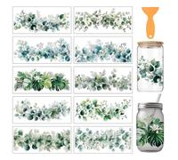 arricraft 10 Sheets Olive Leaves Theme UV DTF Cup Wrap for 16OZ Glass, Grassy Clumps Rub on Decals PVC Transfer Stickers for DIY Cups Window Home Printing Decoration 24x11cm/9.4x4.3inch