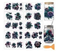 arricraft 10 Sheets UV DTF Cup Wrap for 16OZ Glass, Gothic Sunflower Rub on Decals PVC Transfer Stickers for DIY Cups Wood Funiture 24x11cm/9.4x4.3inch