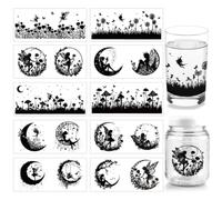 arricraft 10 Sheets UV DTF Cup Wrap Transfer Stickers, 10 Styles 11x24cm Fairy Garden Butterfly Mushrooms Rub on Transfers Decal for 16OZ Glass Cups Furniture Craft Wood DIY Crafts