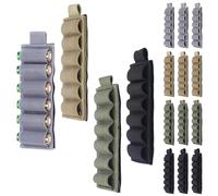 arricraft 12 Packs Nylon Shell Holder, 6 Rounds Buttstock Ammo Holder with Quick Reload Design, 4 Colors Elastic Cartridge Organizer with Adhesive Back Sticker for Hunting, Shooting Sports