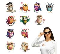 arricraft 12 Sheets Cartoon Owl Iron on Sticker, Owl Hand Drawing Print Transfer Stickers Decals for DIY T-Shirt Jeans Backpacks Families Clothing Hat Decoration Applique