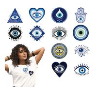 arricraft 12 Sheets Demon's Eye Theme Iron on Stickers, Demon's Eye Print Transfer Stickers Decals for DIY T-Shirt Jeans Backpacks Families Clothing Hat Decoration Applique