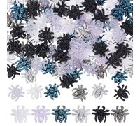 arricraft 120 Pcs Halloween Resin Spider-Shaped Flatback for Scrapbooking Decorations, 6 Colors 3D Cabochons for DIY Nail Jewelry Accessories for Halloween