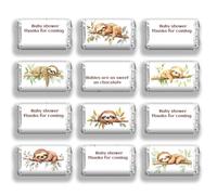 arricraft 120 Pcs Sloth Candy Wrappers, Babies are As Sweet As Chocolate Mini Bar Wrapper Chocolates Bar Label Stickers for Guests Shower Party Favors (No Candy) 1.4x2.6inch