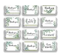 arricraft 120 Pcs Wedding Candy Wrapping Paper, Thank You for Sharing In Our Wedding Day Green Mini Candy Bar Wrapper Love Is Sweet Chocolates Bar Label Stickers for Guests Wedding Party Favors