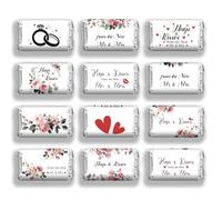 arricraft 120 Pcs Wedding Theme Candy Stick Wrappers, Diamonds Stars Hearts Roses Flowers and Plants Candy Stickers for Party Decoration Stickers Supplies