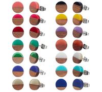 arricraft 14 Pairs Wooden Earrings, Mixed Colors Boho Dangle Earrings Geometric Round Earrings Resin Earrings Lightweight Studs 304 Stainless Steel Studs Jewelry for Women
