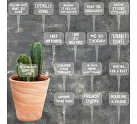 arricraft 15 Pcs Clear T-Shaped Acrylic Plant Labels, Funny Funny Text Phrase Theme Waterproof Garden Stake Labels for Indoor Outdoor Potted Plants Nursery Marker Decoration