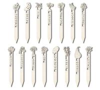 arricraft 15 Pcs Garden Herb Plant Markers, 15 Styles Wooden Hollow Signs Vegetable Fruit Plants Tags for Indoor Outdoor Greenhouse Potted Seed Herbs Patio Supplies 15.2x2.54cm(6x1inch)