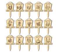 arricraft 15 Pcs Herb Plant Labels, Wooden Markers Tombstone Graveyard Shape Tags Garden Labels Wood Garden Stakes for Indoor and Outdoor Potted Seed Herbs and Herb Unique Funny Gifts