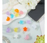 arricraft 15 Pcs Type C Dust Plug Charms, Star Moon Heart Glow in the Dark Resin Pendants PVC Plastic Mobile Dustproof Plugs Decoration Accessories for E-Reader Book Lover